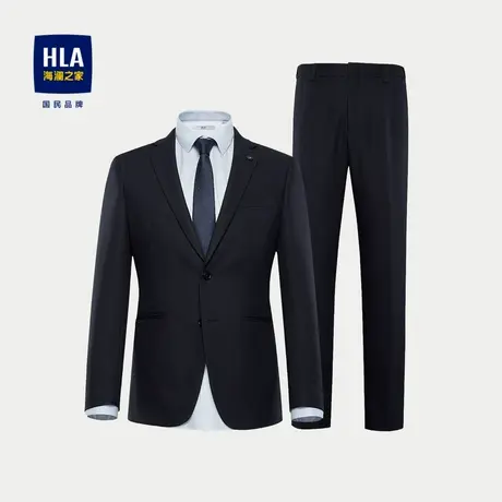 HLA/海澜之家平驳领西服套装春夏胸针点缀修身商务套西男图片