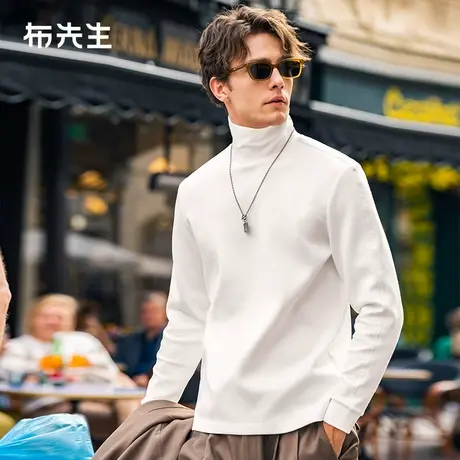 MrBu布先生高领加厚保暖T恤2025早春新品肩袖印花长袖男款KT15770图片