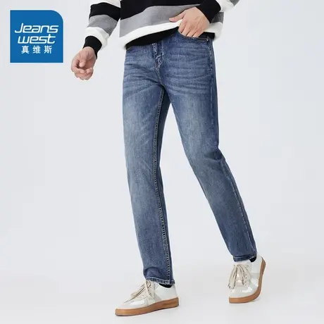 LT真维斯男装2025春季新款美式复古潮流流行高街男款修身牛仔裤商品大图