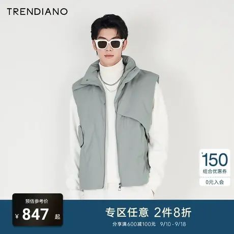 TRENDIANO官方男装冬季新款简约羽绒服马甲外套商品大图