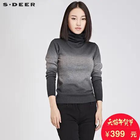 sdeer圣迪奥女装渐变层次晕染高领针织S16483541图片
