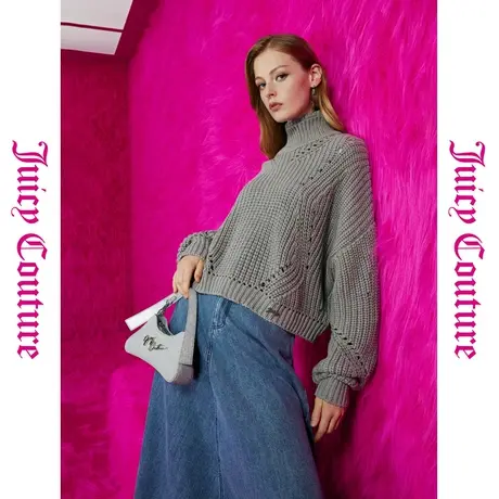 Juicy Couture橘滋春夏新款女装上衣休闲时尚修身百搭高领毛衣女商品大图