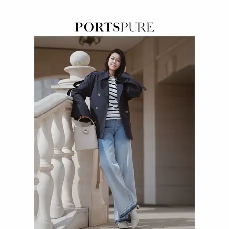 【博主同款】宝姿PORTSPURE女装2025夏季新品水洗直筒显瘦牛仔裤商品大图
