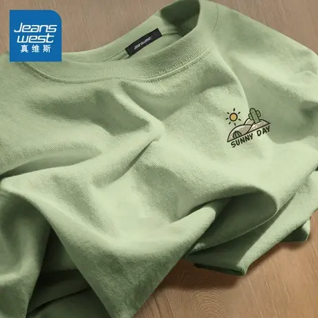 NN真维斯休闲长袖t恤男春秋季潮流纯棉内搭上衣青少年宽松打底衫商品大图