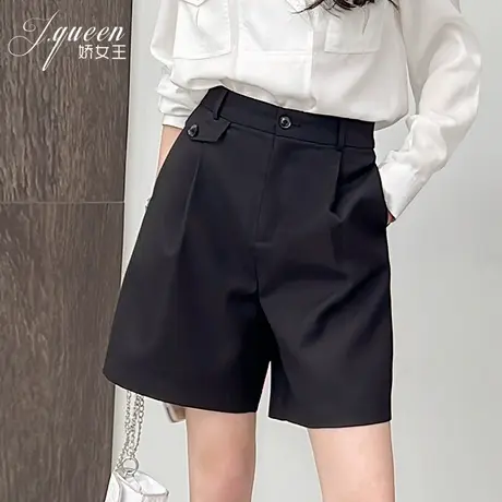 西装短裤女a字阔腿外穿夏季新款百搭宽松直筒休闲高腰显瘦五分裤商品大图