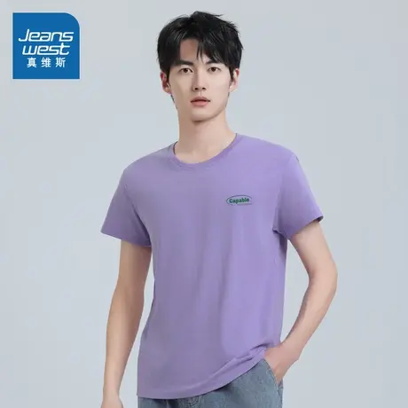 VO真维斯男装2025夏季新款 潮牌男士宽松休闲百搭短袖T恤上衣商品大图