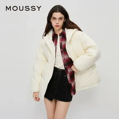 MOUSSY 春季新品90鸭绒连帽简约中性纯色羽绒服女028HA930-0141商品大图