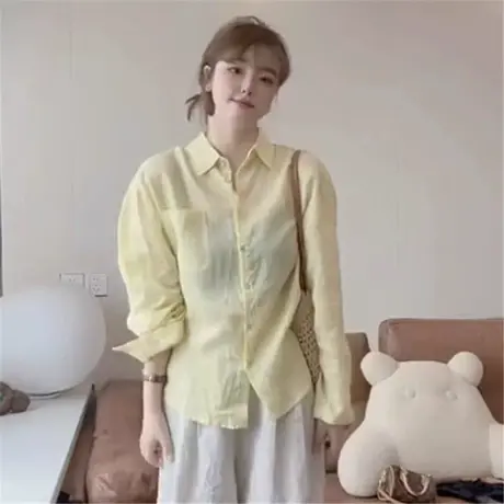 棉麻防晒衬衫女薄款2025夏季新款高级感休闲宽松时尚外搭开衫上衣商品大图