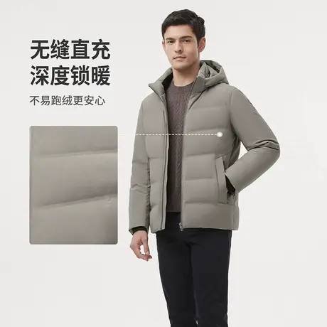 坦博尔24冬季新款男可脱卸帽无缝压胶短款羽绒服经典适保暖外套图片