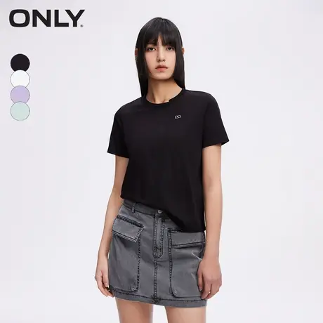 ONLY奥莱夏季休闲不对称领口正肩合身短袖T恤女图片