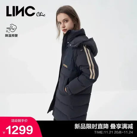 LINCCHIC金羽杰羽绒服女复古学院风中长款羽绒服女冬季Y23606180商品大图