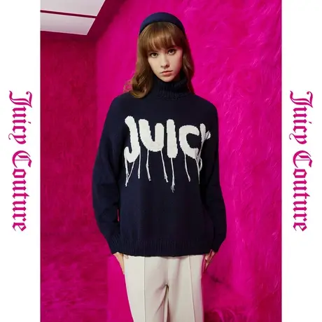 Juicy Couture橘滋春夏新款上衣流苏针织衫高领打底费尔岛毛衣女商品大图