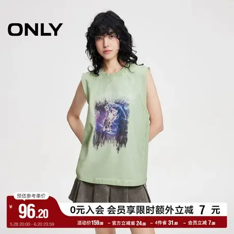ONLY奥莱夏季时尚潮流个性宽松无袖印花背心T恤女|124103003商品大图