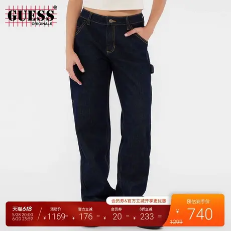 GUESSOriginals25年新款春季女士百搭水洗直筒牛仔裤-W5RG10D4XY0商品大图