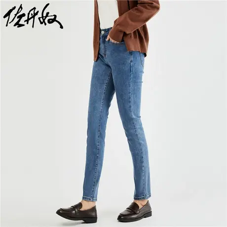 佐丹奴九分裤女装重磅弹力牛仔紧身五袋款高腰九分裤 18423062商品大图