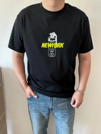 大依无忧夏季大码男装薄料宽松趣味加肥加大男士圆领短袖T恤半袖商品大图