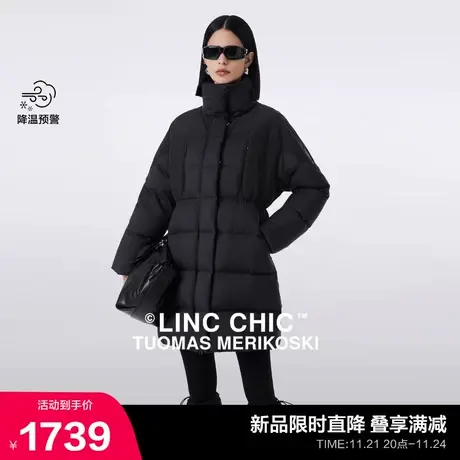 【设计师联名款】LINC金羽杰中长款羽绒服女冬季2023新款鹅绒轻体商品大图