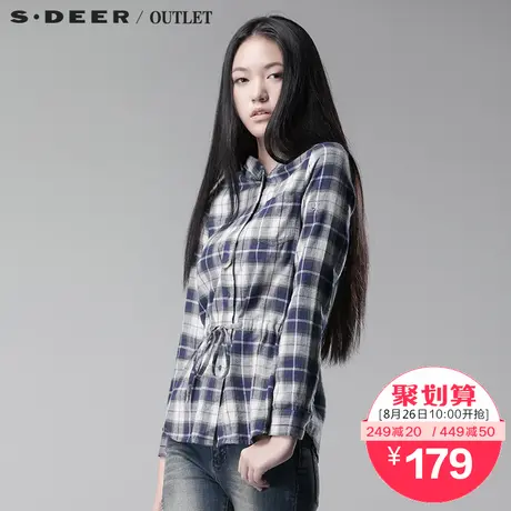 s.🧀deer【🧐聚】🧑圣迪奥专柜正品学院风格纹连帽女式上衣S13380566商品大图