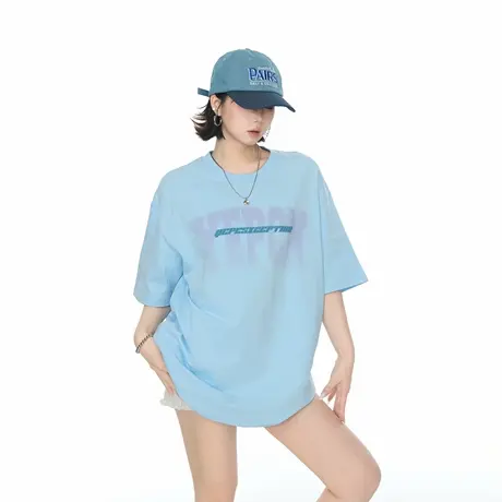 YEP2025夏季新款纯棉印花T恤短袖潮酷街头风男女同款宽松半袖上衣图片