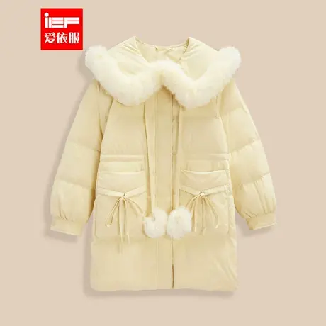 IEF/爱依服2024冬季新款法式甜美减龄少女风大翻领设计羽绒中外套商品大图