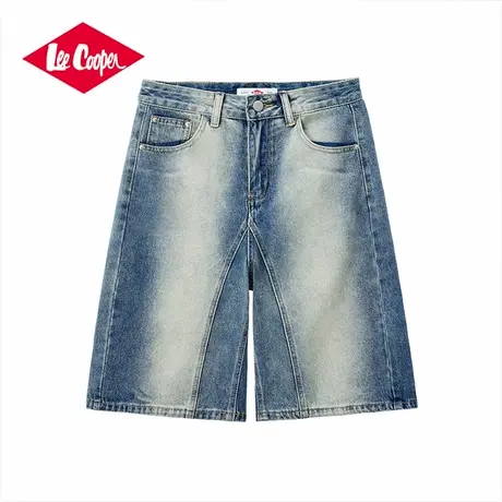 Lee Cooper/李库珀 潮流复古渐变五分裤女夏季宽松阔腿牛仔短裤图片