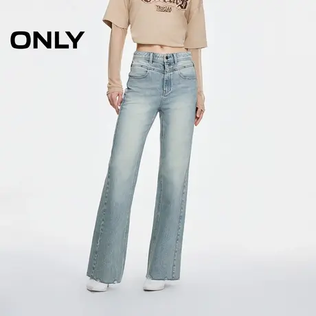 ONLY夏季时尚复古显瘦高腰微喇裤牛仔裤女|124332042商品大图