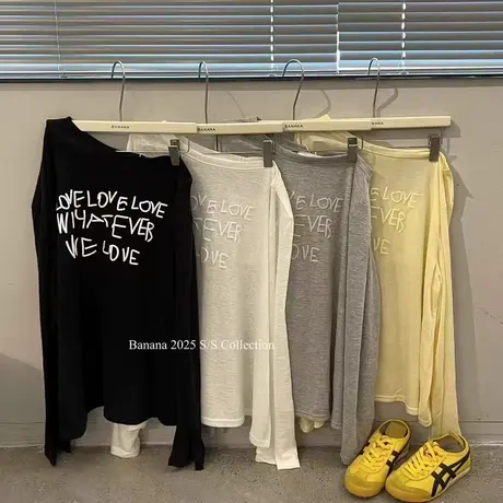 韩国东大门夏季新款发泡印花慵懒显瘦薄款长袖防晒衫宽松露肩上衣图片