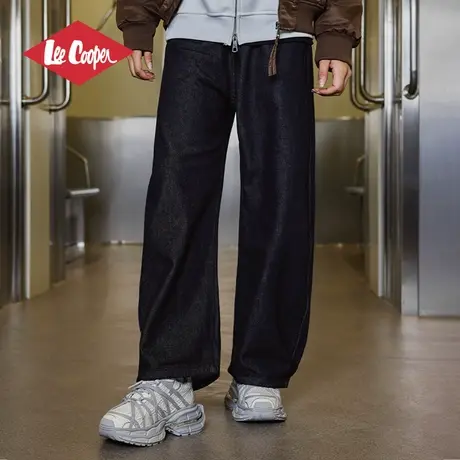 Lee Cooper复古高腰显瘦阔腿裤女休闲春夏新款气质垂感宽松牛仔裤图片