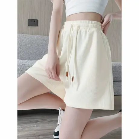 KWV真维斯卡其色裤子短裤女外穿2025新款夏季女士休闲运动短裤图片