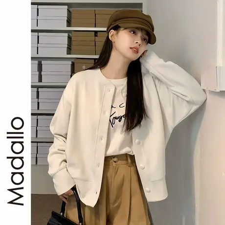 开衫女2025年新款开春外搭灰色针织上衣韩系休闲小香风春季短外套图片