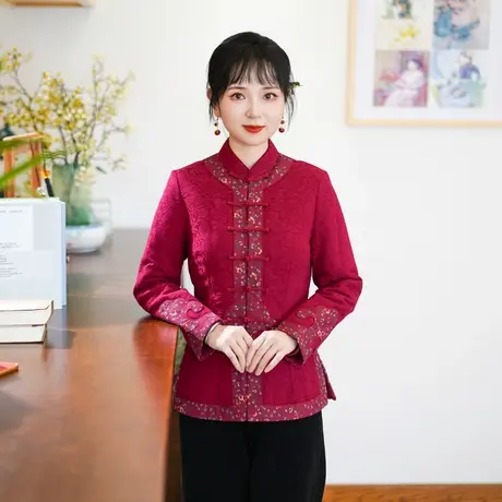 筠雅唐装女冬棉袄加厚保暖旗袍棉衣棉服改良女秋冬中式女装24J365图片