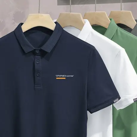 短袖t恤男装商务休闲翻领polo衫保罗上衣服潮流修身夏季有领半袖商品大图