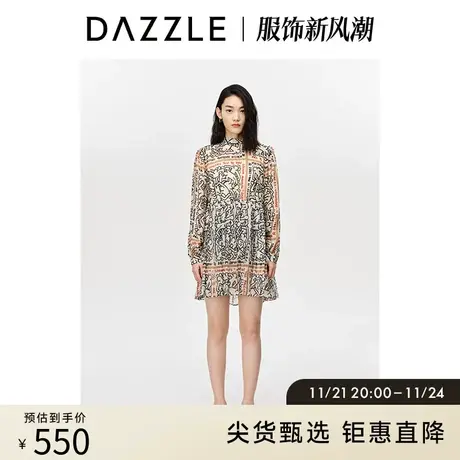 DAZZLE地素奥莱 雪纺法式衬衫连衣裙两件套女2D3O6096U商品大图