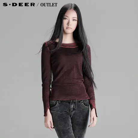 sdeer圣迪奥2014春装设计感蜡染针织衫毛衣3383550图片