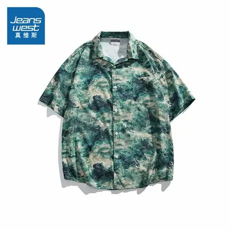 LR真维斯男装2025夏季新款 时尚夏威夷度假风男款短袖衬衫上衣商品大图