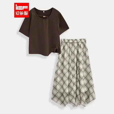 IEF/爱依服【大码女装】2025夏季新款成熟优雅气质显瘦上下套裙商品大图