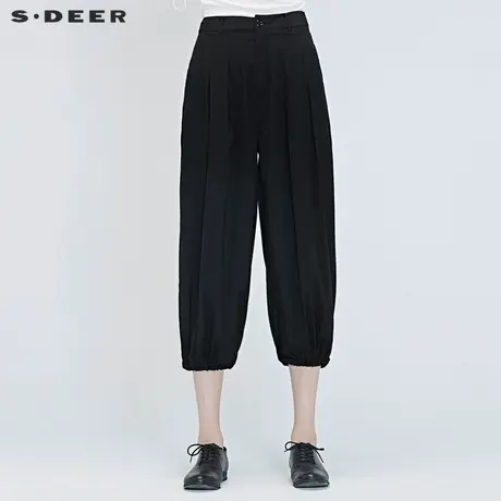 sdeer圣迪奥夏季宽松休闲抽绳垂坠长裤灯笼裤女S20280821图片