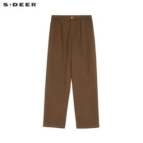 sdeer圣迪奥女装松紧拼接插袋直筒灯芯绒长裤S244Z0807商品大图