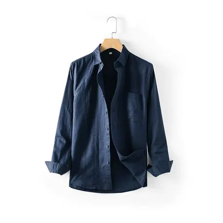 2024棉麻休闲衬衫男春秋季新款宽松男士百搭长袖衬衣痞帅上衣潮流商品大图