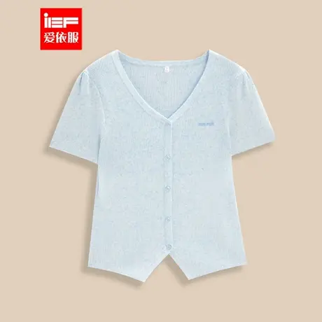 IEF/爱依服【微胖】大码女装2025夏季新款韩版温柔小女人毛织上衣商品大图