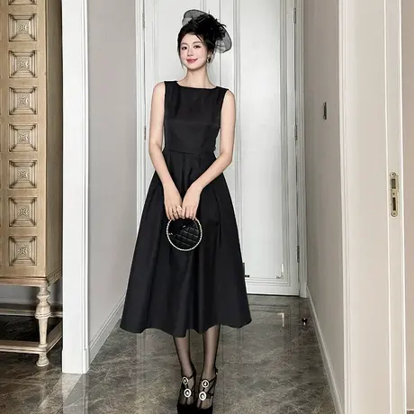 法式无袖赫本风连衣裙商品大图