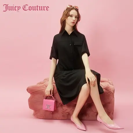 Juicy Couture橘滋2024早春日穿搭新款通勤纽扣衬衫气质连衣裙子图片