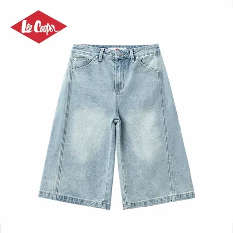 Lee Cooper/李库珀 复古水洗五分牛仔中裤女新款辣妹高腰显瘦短裤商品大图