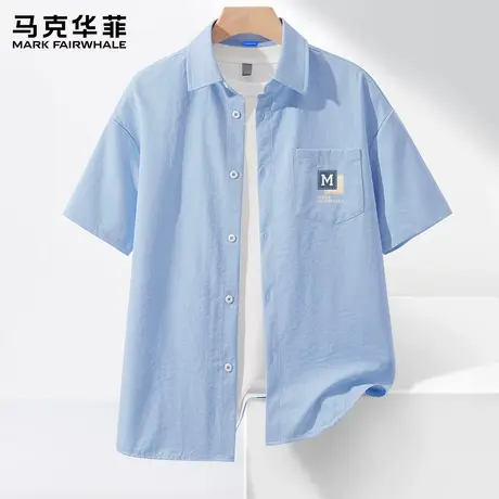 马克华菲衬衫男夏季2025新款冰丝透气防晒宽松短袖外套上衣男款商品大图