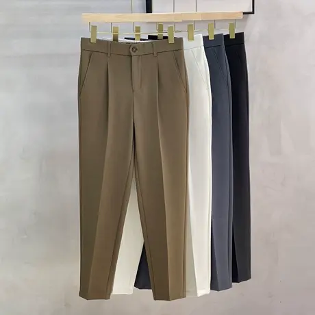 九分西裤男高级感商务免烫裤子男士2025新款直筒休闲裤男夏季薄款商品大图
