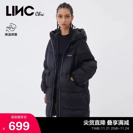 LINCCHIC金羽杰羽绒服女廓形落肩中长款羽绒服女冬季Y21806289商品大图