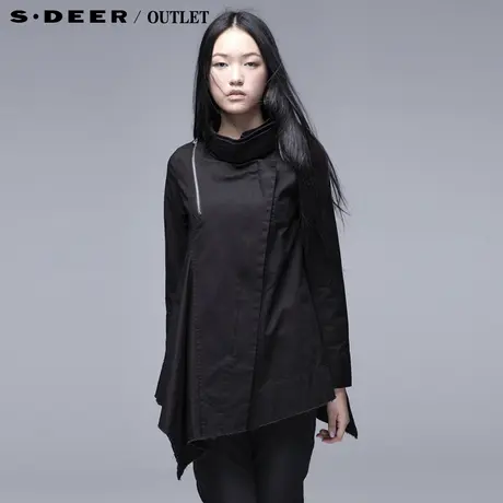sdeer圣迪奥款春女装设计斜襟立领不规则外套3381784图片
