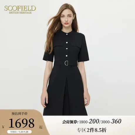 Scofield通勤西装裙优雅气质松紧领衬衫型连衣裙女装2023秋季新款商品大图