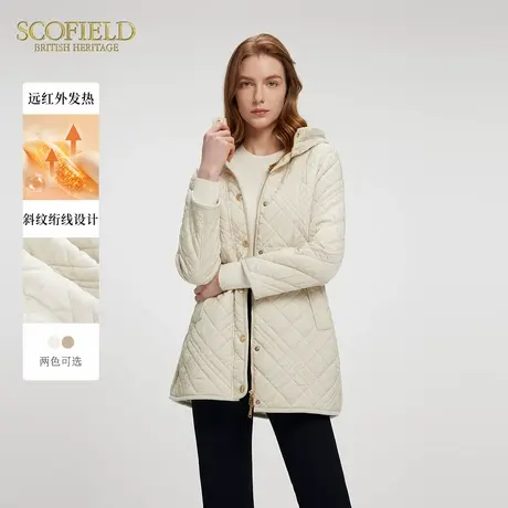 【远红外发热】Scofield女装连帽休闲绗缝棉服外套2025春季新品商品大图