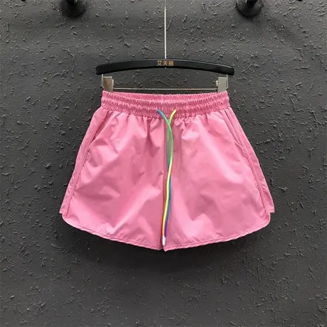 欧货韩版休闲短裤女2025夏季新款粉色减龄小个子百搭阔腿裤热裤潮图片